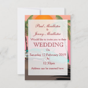 Vintage Retro Car Wedding invite