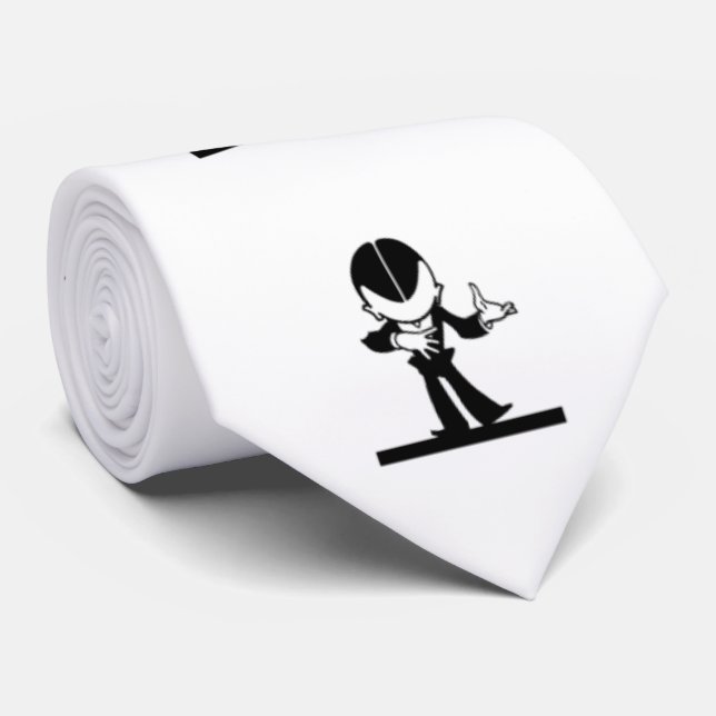 Vintage retro cartoon black and white comics tie (Rolled)