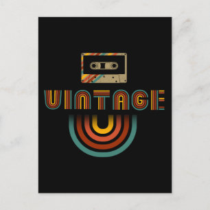 Vintage Retro Cassette Tape Recorder  Postcard