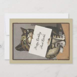 Vintage Retro Cat Birthday or Thank You Card