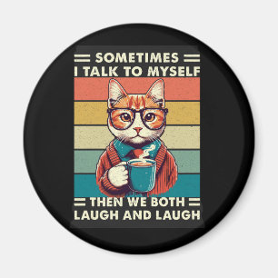 Vintage retro cat coffee (3) magnet