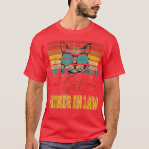 Vintage Retro Cat Father In Law Funny Family Cat O T-Shirt