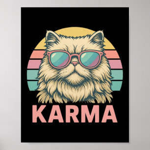 Vintage Retro Cat Music For Teens Girls Kids Women Poster