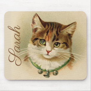 Vintage/Retro Cat Personnalised Mouse Mat