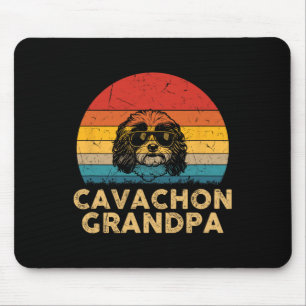 Vintage Retro Cavachon Grandpa Dog Lover Paw Dad F Mouse Mat