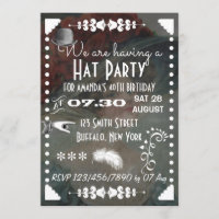 Vintage Retro Chalkboard Hat Party