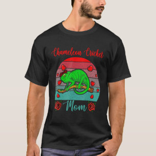 Vintage Retro Chameleon Mom Valentine Floral Anima T-Shirt