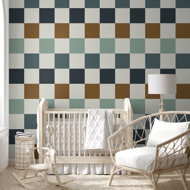 Vintage Retro Chequerboard  Wallpaper (Kids)