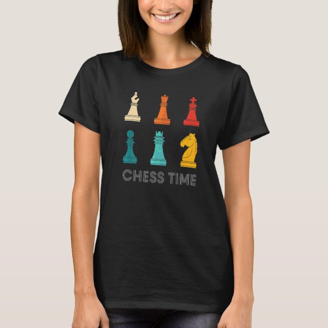 Vintage Retro Chess Player Chess Time T-Shirt (Front)