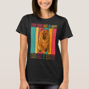 Vintage Retro Chow Chows Make Happy Humans Make He T-Shirt