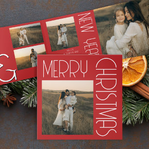 Vintage Retro Christmas Aesthetic Customised Red Tri-Fold Programme