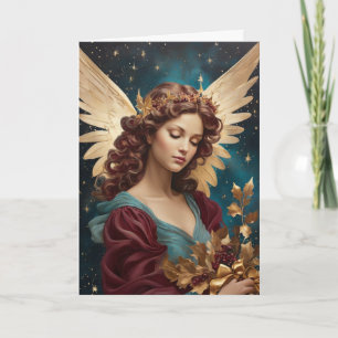 Vintage Retro Christmas Angel Card