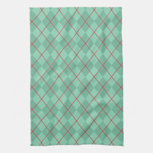 Vintage Retro Christmas Argyle Kitchen Towel Gift