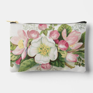 Vintage Retro Christmas Card, Apple Blossoms Accessory Pouch