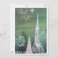 Vintage Retro Christmas Church Winter