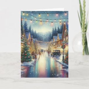 Vintage Retro Christmas Greeting Card