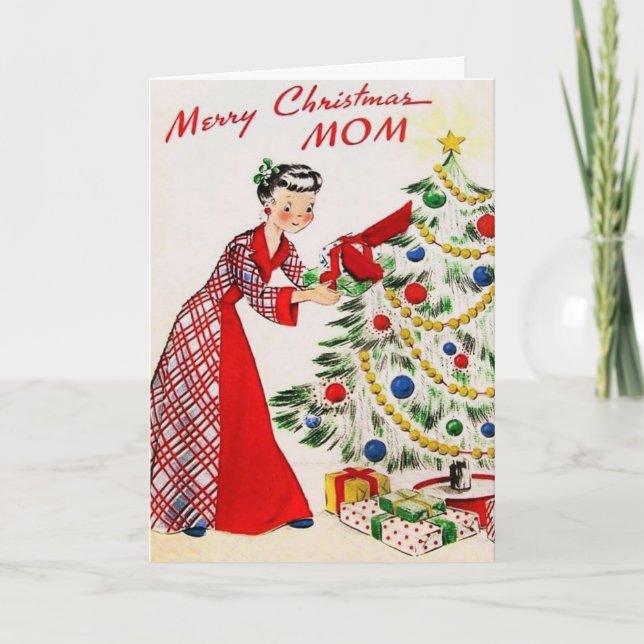 Vintage Retro Christmas Greeting Card (Front)