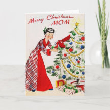 Vintage Retro Christmas Greeting Card
