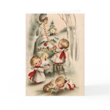 Vintage Retro Christmas Greeting Card