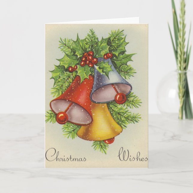Vintage Retro Christmas Greeting Card (Front)