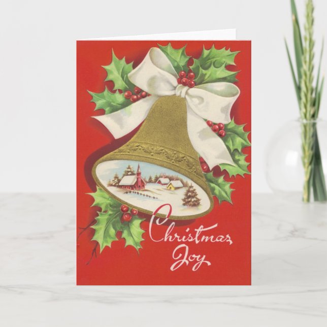 Vintage Retro Christmas Greeting Card (Front)