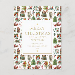 Vintage Retro Christmas Holida Holiday Postcard
