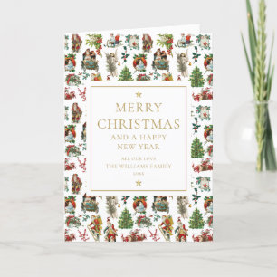 Vintage Retro Christmas Holiday Card