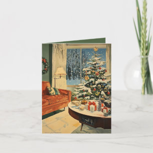 Vintage Retro Christmas Holiday Card