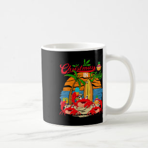 Vintage Retro Christmas In July Three Cute Crabs F Coffee Mug