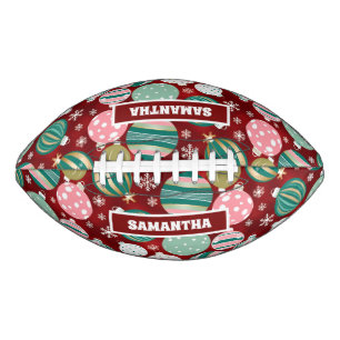 Vintage Retro Christmas Ornaments and Snowflakes American Football