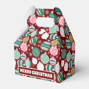 Vintage Retro Christmas Ornaments and Snowflakes Favour Box