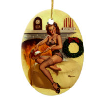 Vintage Retro Christmas Pin UP Girl
