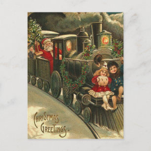 Vintage Retro Christmas Postcard