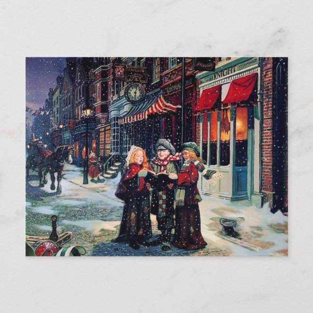 Vintage Retro Christmas Postcard (Front)