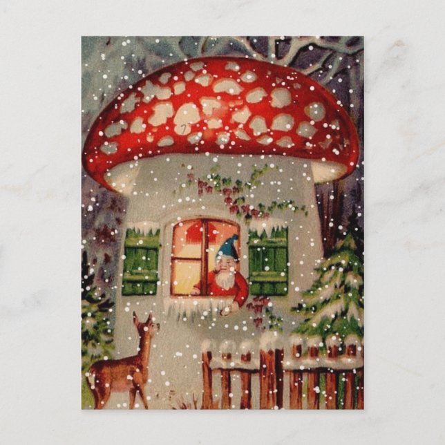 Vintage Retro Christmas Postcard (Front)