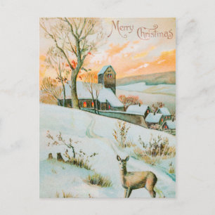 Vintage Retro Christmas Postcard