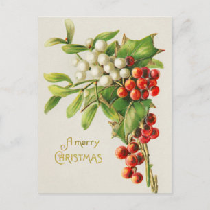 Vintage Retro Christmas Postcard