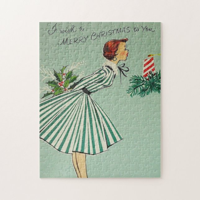 Vintage Retro Christmas Puzzle (Vertical)