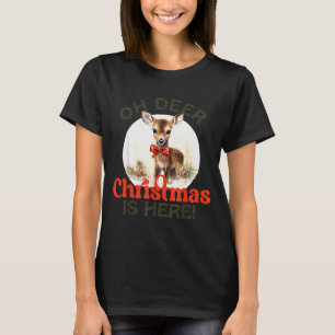 Vintage Retro Christmas Reindeer Oh Deer Christmas T-Shirt