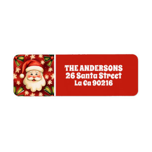 Vintage Retro Christmas Santa Claus and Bows