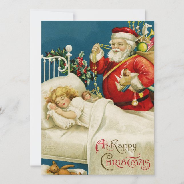 Vintage Retro Christmas Santa Delivery Holiday Card (Front)