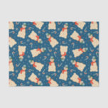 Vintage Retro Christmas Snowman and Candy Cane Tissue Paper<br><div class="desc">Christmas snowman</div>