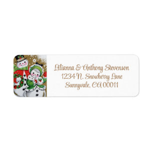 Vintage Retro Christmas Snowman Holiday