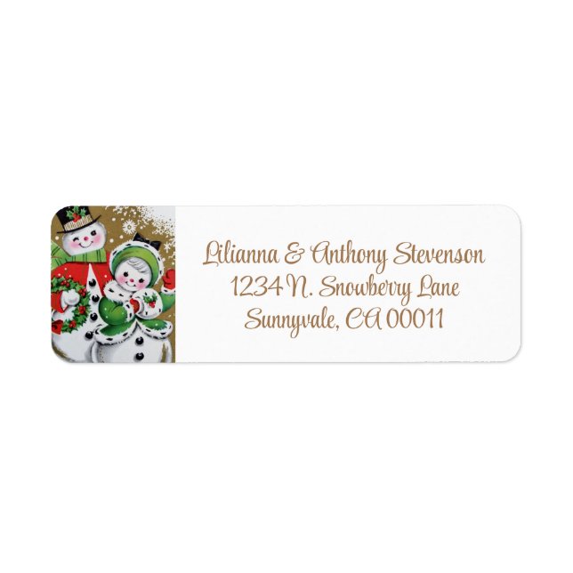 Vintage Retro Christmas Snowman Holiday (Front)