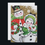 Vintage Retro Christmas Snowman Holiday Card<br><div class="desc">Vintage Retro Christmas Snowman Holiday Card</div>