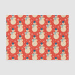 Vintage Retro Christmas Snowman Red   Tissue Paper<br><div class="desc">Christmas snowman</div>