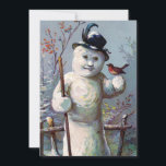Vintage Retro Christmas Snowman Winter Scene Holiday Card<br><div class="desc">Cool Vintage Retro Christmas Snowman Winter Scene Holiday Card.</div>