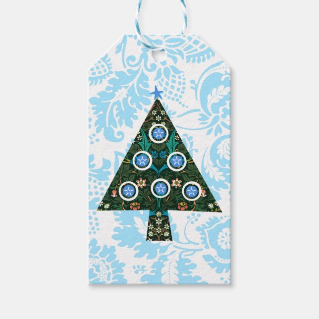 Vintage Retro Christmas Tree Tag (Front)