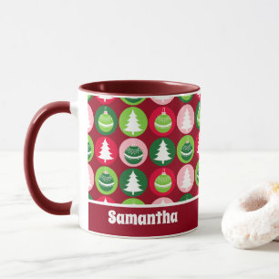 Vintage Retro Christmas Trees and Ornaments Mug