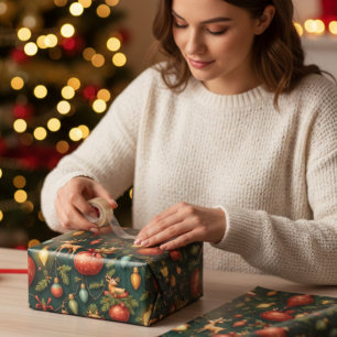 Vintage & Retro Christmas Wrapping Paper Sheet